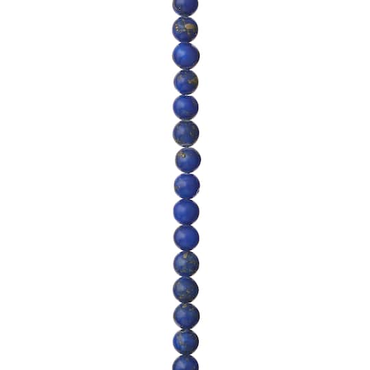 6mm Lapis Blue Reconstituted Howlite Round Beads by Bead Landing™